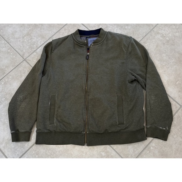 L.L. Bean Other - LL Bean Green Shacket Jacket Coat Flannel Lined Full Zip Traditional Fit Sz L